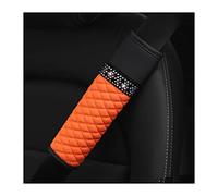 AICEL 2 Pcs Auto Seat Belt Cover, Sparkling Rhinestone Shoulder Strap for a More Comfortable Driving, Harness Pads Protect Your Neck, Accessories Compatible with All Cars and Backpack (Orange)