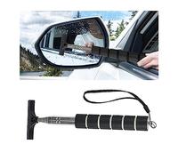 AICEL Car Side Mirror Squeegee, Rearview Mirror Wiper with Telescopic Long Handle, Retractable Small Auto Window Squeegee Cleaner, Portable Glass Cleaning Tool Universal Car Accessories (Black)
