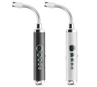 Aicharynic Stick Lighter, Set of 2 Electric Arc Lighter, Electric Jet Flame Lighter, Long Rod 360° Flexible Gas Lighter, Windproof, Flexible Candle Lighter for Kitchen, Stove, Camping