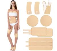 aichilra 8Pcs Castor Oil Pack Wrap Kit, Reusable Organic Caster Oil Compression Wrap with Adjustable Elastic Strap for Neck Arms Waist, Comfort Sleep Constipation Inflammation