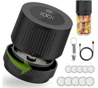 aichilra Electric Mason Jar Vacuum Sealer, Automatic Food Vacuum Sealer Machine with Wide & Regular Mouth Jar Lids LED Screen for Jam Food Vacuum Storage & Sealing Preservation