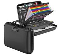 aichilra Fireproof Document Box with Lock,13 Pocket Hard Shell File Organiser Box, Waterproof and Fireproof Document Storage, Home Safe Storage Document organiser Case for Important Documents Laptop