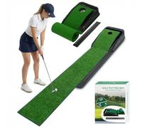 aichilra Golf Putting Mat 87" / 220cm with Auto Ball Return Path indoor or outdoor Golf Practice Mat Training Aid