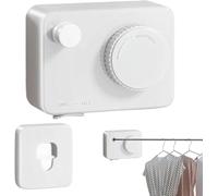 aichilra Indoor Clothes Line, Non-Sagging Retractable Washing Line, Heavy Duty Extendable Washing Line Wall Mounted Stainless Steel Line for Bathroom Hotel Style Clothesline-4.2M, White