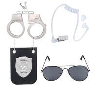 Aichiyu Police Pretend Play Toys Set Handcuffs Badge Cop Officer Costume for Swat Detective FBI Halloween (B)