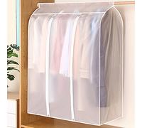 Aichong 50'' Garment Bags for Hanging Clothes, Translucent Frosted Garment Rack Cover Bags with Zipper, Protect Clothing