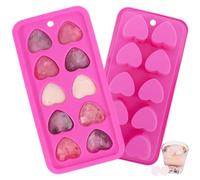 Aichoof Ice Cube Trays, Food-Grade Silicone Ice Cube Trays Round Big Ice Balls Square Diamond Ice Cube Molds, Reusable and BPA Free Easy Release Reusable for Chilling Whiskey Wine Cocktail(Pink)