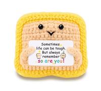AICHPVOY Inspirational Gifts for Women Handmade Crochet Bread Doll Birthday Gift for Women Gift for Room Decor for Sisters Gifts from Sister for Boyfriend Stocking Stuffers for Men