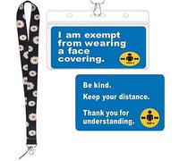 AICHUAN Mask Exemption Card Lanyards,Includes 1Pcs Neck Lanyard Straps and 1Pcs Mask Exemption Badge , Holder Clear Card Holder Waterproof for ID Card (1+1)