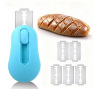 AICHUANG Sourdough Scoring Tool,Magnetic Handmade Bread Scoring Tool with 5 Replaceable Stainless Blades,Crust Decorative Patterns Baking Supplies for Home Bakers (Blue)