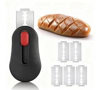 AICHUANG Sourdough Scoring Tool,Magnetic Handmade Bread Scoring Tool with 5 Replaceable Stainless Blades,Crust Decorative Patterns Baking Supplies for Home Bakers (Black)