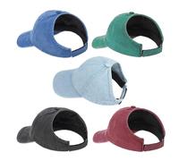 AICILY 2 Pack Backless Cap for Women Natural Curly Hair Hat Baseball Cap Afro Puff Ponytail Hat, Distressed Denim Cap-5pcs, One Size