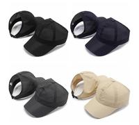 AICILY 4 Piece Women's Quick-Drying Backless Baseball Cap Mesh Backless Hat for Thick Natural Curly Hair, Afro Puff Ponytail, Quick Dry-4piece, Small-Large