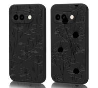 AICISINGN 2 Pack Phone Case for Google Pixel 9A,High-End Raised Relief Embossed Design, Military-Grade Dual Protection Fit Shockproof Flexible TPU Case for Google Pixel 9A-Flowers