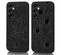 AICISINGN 2 Pack Phone Case for Samsung Galaxy S24 FE,High-End Raised Relief Embossed Design, Military-Grade Dual Protection Fit Shockproof Flexible TPU Case for Samsung Galaxy S24 FE-Flowers