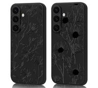 AICISINGN 2Pack Phone Case for Samsung Galaxy S24 PLUS,High-End Raised Relief Embossed Design, Military-Grade Dual Protection Fit Shockproof Flexible TPU Case for Samsung Galaxy S24 PLUS-Flowers