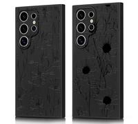 AICISINGN 2Pack Phone Case for Samsung Galaxy S25 Ultra,High-End Raised Relief Embossed Design, Military-Grade Dual Protection Fit Shockproof Flexible TPU Case for Samsung Galaxy S25 Ultra-Flowers