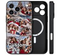 AICISINGN Custom Magnetic Phone Case Compatible with MagSafe for iPhone 18 17 16 15 14 13 12 Pro Max, Personalized Picture Case with Precise Camera Protection Black Soft TPU Cover DIY Gift (7 Photo)