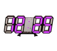Aiciyimo 3D LED Digital Clock Luminous Wall Clock Multifunctional USB Plug in Electronic Clock Home Decoration,Pink Easy to Use