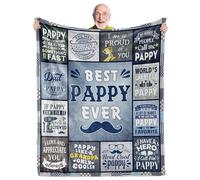 AICLIV Pappy Blanket 80"X60", Pappy Gifts for Grandpa from Grandkids, Pappy Birthday Fathers Day, Pappy Gifts for Grandpa, Soft Warm Cozy Fleece Plush Blanket for Pappy