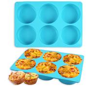 AICMEI 2Pcs Silicone Egg Molds Non-Stick 3.15 Inch Round Muffin Top Baking Pans, Round Silicone Molds for Egg Bites, English Muffin, Breakfast Sandwiches, Pies, Pancakes
