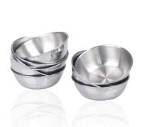 AICMEI Stainless Steel Sauce Dishes, 8 Pack 3.2inch Mini Individual Saucers Bowl Round Seasoning Dishes Sushi Dipping Bowl Appetizer Plates,Reusable butter sauce cups（Sliver）