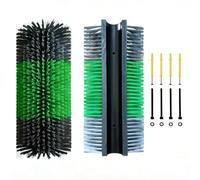 Aicnsepec Livestock Scratching Brush, Durable Grooming Massage Tool for Cattle Horse Goat Sheep Cow, Relieves Itching Healthy Coat, Easy Fence Post Installation, 2Pcs Gray