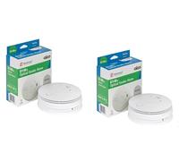 Aico Ei146e Optical Smoke Alarm AC Mains Power Supply and 9V Alkaline Battery Back-up. - 2 Pack