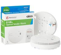 Aico Ei146e Optical Smoke Alarm AC mains power supply and 9V alkaline battery back-up.