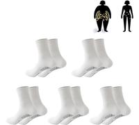 Aicoyiu Angelslim Ionic Ionized Low-Frequency Pulse Self-Heating Socks, Negative Oxygen Ion Fat Burning Socks For Man Women (White)