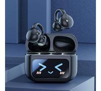 Aicoyiu Clip on Ear Headphones, Co2 Clip Earbuds, C02 Ear Headphones, Open Ear Earbuds Wireless Bluetooth, Slim Hook, Waterproof, for Glasses Wearers/Workouts, Comfort, Smart Screen Touch (Black)