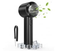 AICPAN Handheld Turbo Fan, Portable USB Rechargeable Fans Mini Fan, 1-199 Speed Stepless with LED Display, Small Desktop Desk Fan for Home Office Outdoor Camp Travel Essentials, Black
