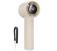 AICPAN Turbo Handheld Fan, 3000mAh Rechargeable Battery & LED Display, 1-199 Speed Adjustable, Personal Fan with Anti-Loss Lanyard, ravel Essentials, Pocket for Home Office Outdoor, Yellow