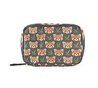 aid Bag Pill Organizer Travel for Purse Red Pandas with bamboos Leaves