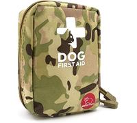 AID Mate Portable Dog First Aid Kit 72 PCS Medical Supplies with Thermometer Emergency Blanket Splint Pet Emergency Bag for Camping Walking Cycling Car Hiking, Camo