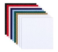 Aida 14 Count Cross Stitch Fabric, 10 Pcs Coloured Aida Fabrics Cloth 15 x 15cm Reserve Cross Stitch Square Cloth Sheets for Embroidery