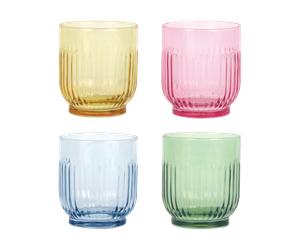 Aida Aida drinking glasses 33 cl 4 pieces Amber, red, light blue, green