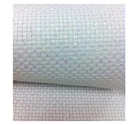 Aida Cloth,Cross Stitch Cloth Fabric, Cross Stitch Fabric White Sparkle Shiny 11ct 14ct Multiple Sizes(14CT-100X150CM)