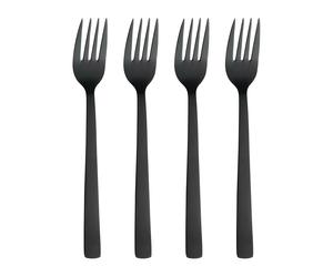 Aida Raw dinner fork 4-pack Black