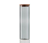 Aida Raw glass jar smoke with wooden lid large
