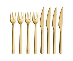 Aida Raw grill cutlery 8 pieces Gold