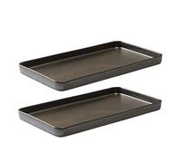Aida RAW Rectangular Dish Set 34 x 18 cm - 2 Pieces - Metallic Brown