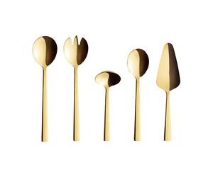 Aida Raw servering cutlery 5 pieces Gold (shiny)