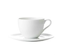 Aida - Relief Coffee Cup With Saucer 20 cl 4-Pcs, White - White