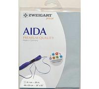 Aida Smokey Blue 20 count Zweigart cross stitch fabric 50 x 55cm