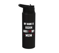 Aidan I Love My Mum Cute Personal Mother's Day Stainless Steel Insulated Water Bottle