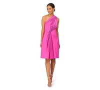 Aidan Mattox by Adrianna Papell Women's One Shoulder Pleated Midi Special Occasion Dress, Magenta, 12