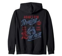 Aidan's Gym Boxing MMA Retro Design for the Name Aidan Zip Hoodie