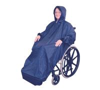 Aidapt 100% Waterproof Wheelchair Mac with Sleeves Protection from Rain, Wind, Snow, Universal Sizing, Elderly Cape, Coverall, Disability, Mobility, Cosy Warm, Drawstring Hood, Poncho, Coat, Navy,
