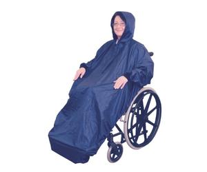 Aidapt 100% Waterproof Wheelchair Mac with Sleeves Protection from Rain, Wind, Snow, Universal Sizing, Elderly Cape, Coverall, Disability, Mobility, Cosy Warm, Drawstring Hood, Poncho, Coat, Navy,